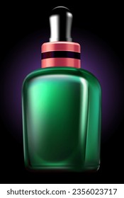 green perfume bottle with dropper
