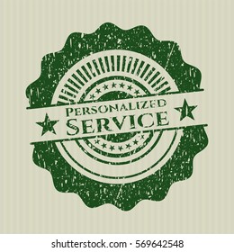 Green Personalized Service grunge style stamp