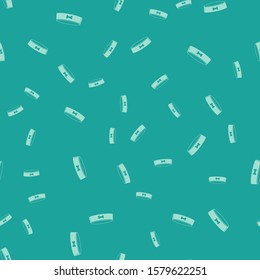 Green Pet food bowl for cat or dog icon isolated seamless pattern on green background. Dog bone sign.  Vector Illustration