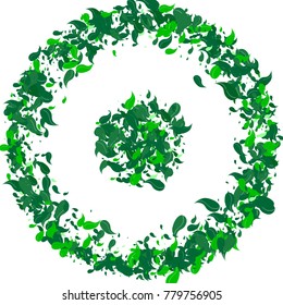 Green petals on a white background. Watercolor. Green leaves. Pattern. Floral. Nature. Greenery. Spring. Frame of foliage. Vector illustration. Placer of leaves. Confetti made from leaves. Floral.
