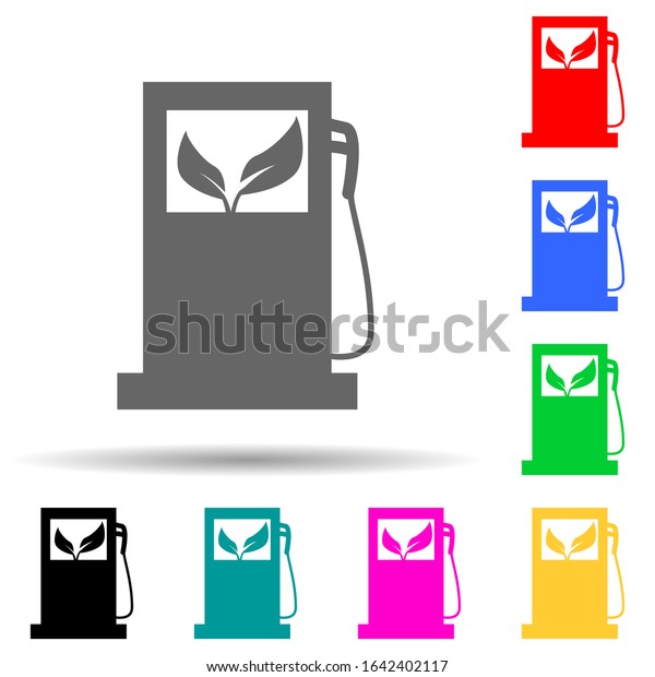 green petrol filling machine multi color\
style icon. Simple glyph, flat vector of greenpeace icons for ui\
and ux, website or mobile\
application