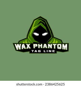 Green phantom character logo for gamer esport