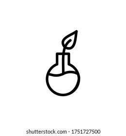 Icono del matraz verde de la farmacia. Línea simple, contorno de elementos vectores de iconos de medicina alternativa para ui y ux, sitio web o aplicación móvil