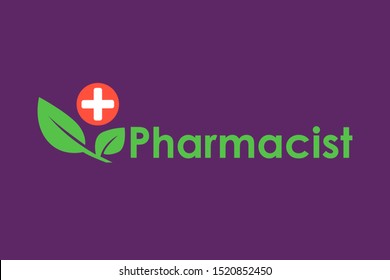 Green Pharmacy Logo template. Phyto therapy nutritional supplements. Green Leaves Herbal Medicine icon for  Dispensary, Drugstore, Hospital and Clinic.