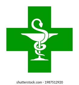 Logo für grüne und weiße Apotheke