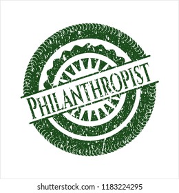 Green Philanthropist grunge style stamp