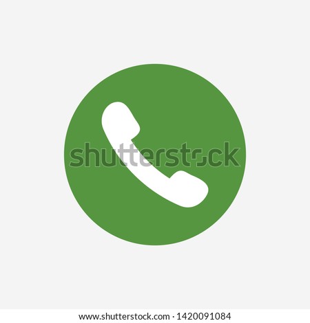 Green phone call button isolated. Answer telephone button. EPS 10