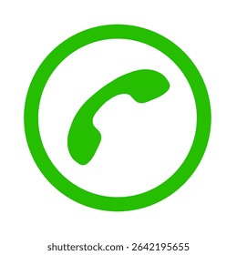green phone icon in circle without background