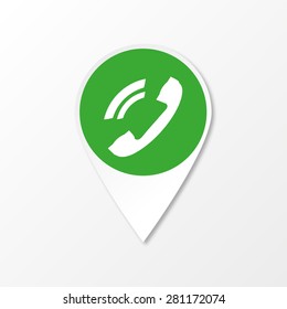 The green phone icon label it vector illustration