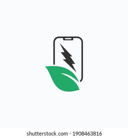 Logo de Green Phone diseños de la tecnología de la naturaleza Modelo de logotipo vectorial