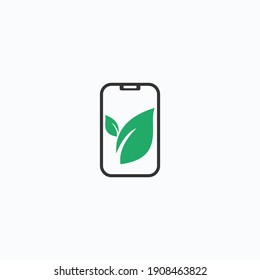 Green Phone logo designs  Nature Technology logo template vector