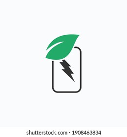 Green Phone logo designs  Nature Technology logo template vector