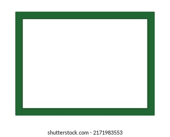 Green photo frame with empty copy space isolated on white, vector illustration. Green frame isolated on the white background vector frame ideal for advertisement background and photography.