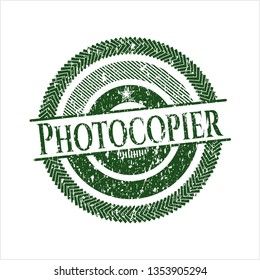 Green Photocopier distressed rubber seal with grunge texture