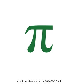 Green Pi icon vector