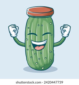 Vector de Jar de Pickle Verde Isolación Ilustración Arte