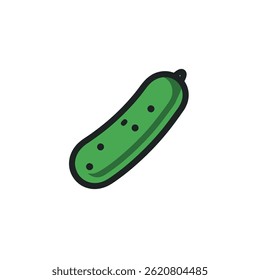 Green pickle lies still isolated illustration