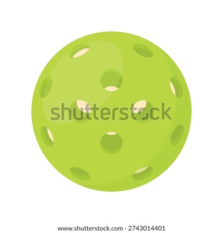 Green pickleball ball vector illustration for sport equipment isolated on transparent background