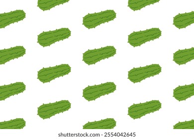 green pickled cucumber pattern on white background. cucumber flat vector seamless pattern background. pickles vegetable seamless pattern. seamless pattern of pickled homemade cucumber background