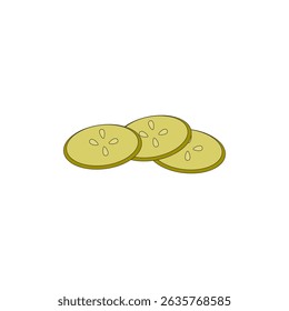 Green pickles cucumber vector illustration on white background