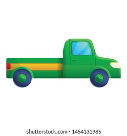 Green pickup icon. Cartoon of green pickup vector icon for web design isolated on white background