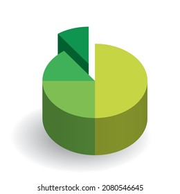 Green pie chart design element