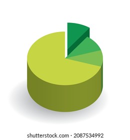 Green pie chart design element