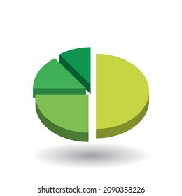 Green pie chart design element