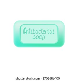 
A green piece of antibacterial soap. Use for wrapping paper, banners, advertising, web design. Vector flat.