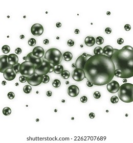 Green pile of balls pattern background. 3d rendering.