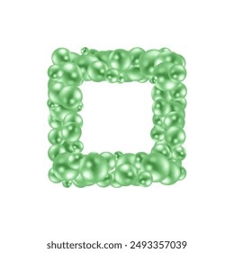 Green pile of balls pattern background. 3d rendering.