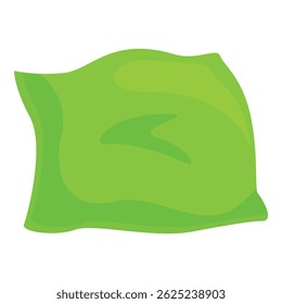 Green pillow providing comfortable support, perfect for getting a good night sleep