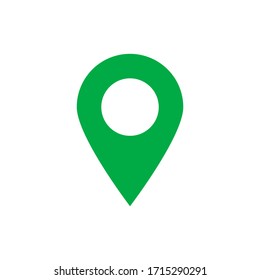 green pin point isolated on white background. vector illustration