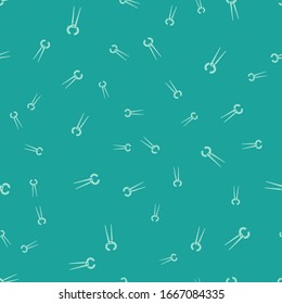 Green Pincers and pliers icon isolated seamless pattern on green background. Pincers work industry mechanical plumbing tool.  Vector Illustration