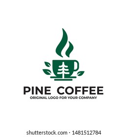 Green Pine coffee logo design can be used as symbols, brand identity, company logo, icons, or others. Color and text can be changed according to your need.
