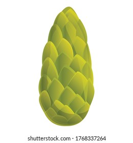 Green pine cone icon. Cartoon of green pine cone vector icon for web design isolated on white background