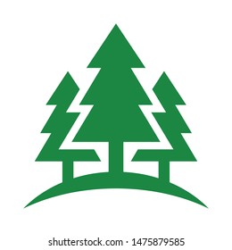 Green pine logo icon. simple corporate pine trees image vector.