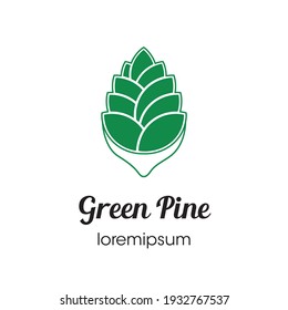 Green Pine logo or symbol template design