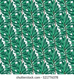 Green pine pattern on transparent background vector