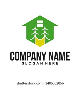 green pine real estate logo design