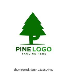Green Pine Simple Logo Mascot Icon