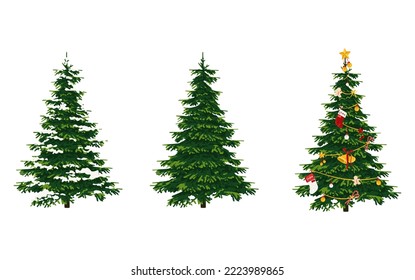 green pine tree for christmas decoration design bundle