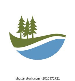 Grüner Kiefernbaum, Grafikdesign-Element