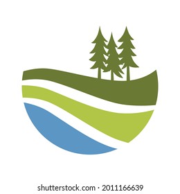 Pino verde, elemento de diseño gráfico