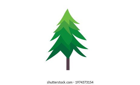 Green pine tree vector art