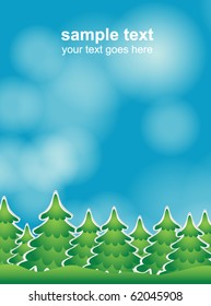green pine trees - forest illustration