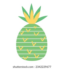 Green pineapple icon cartoon vector. Ananas fruit. Nature food