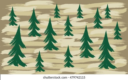 Green pines background 