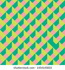 green and pink 3d cube geometric shape pattern vector