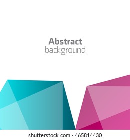 Green and Pink 3d geometric background. Geometric 3d background in colorful style. vector illustration